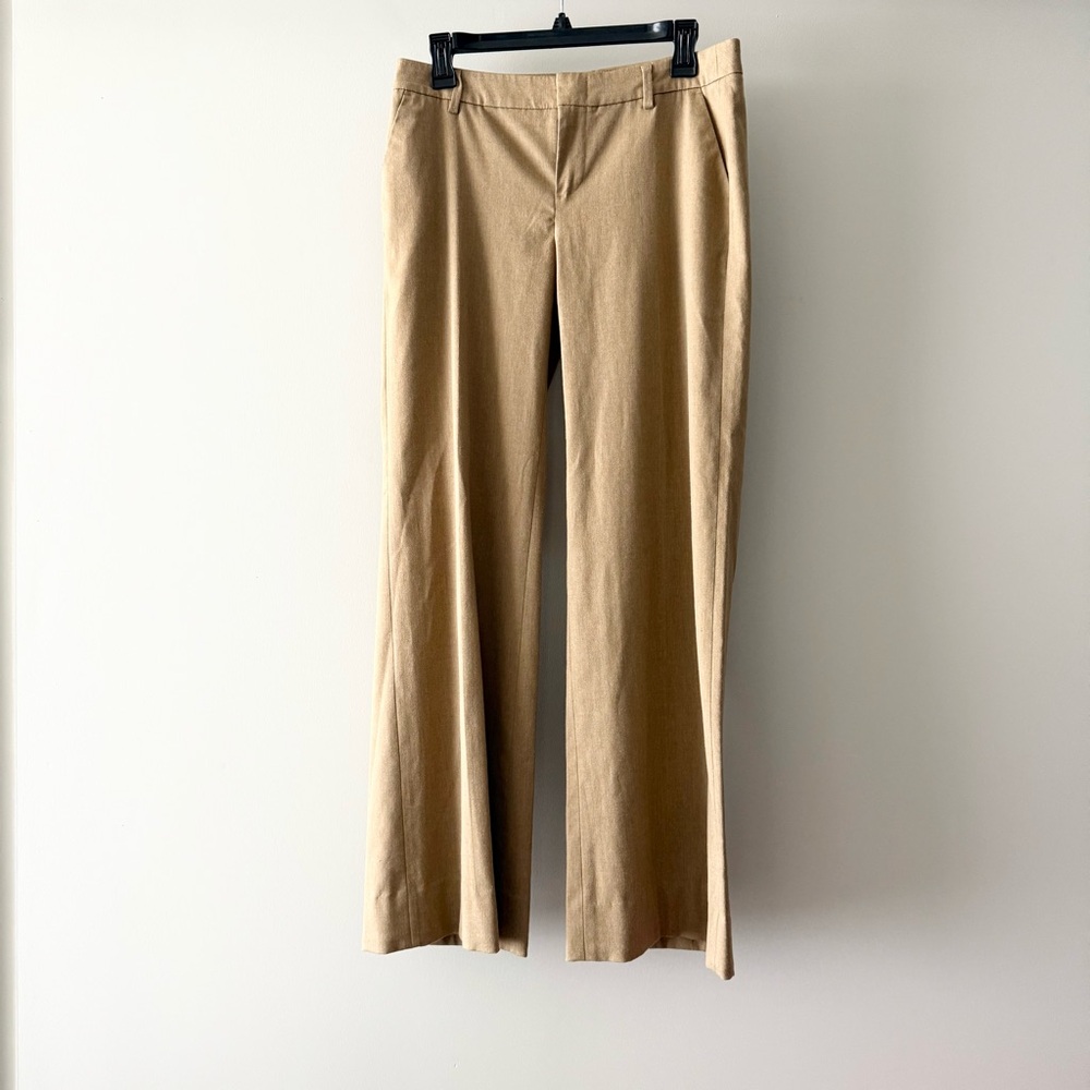 Gap Wide Leg Trouser Women's 4 Regular Tan Khaki Stretch Dress Pants